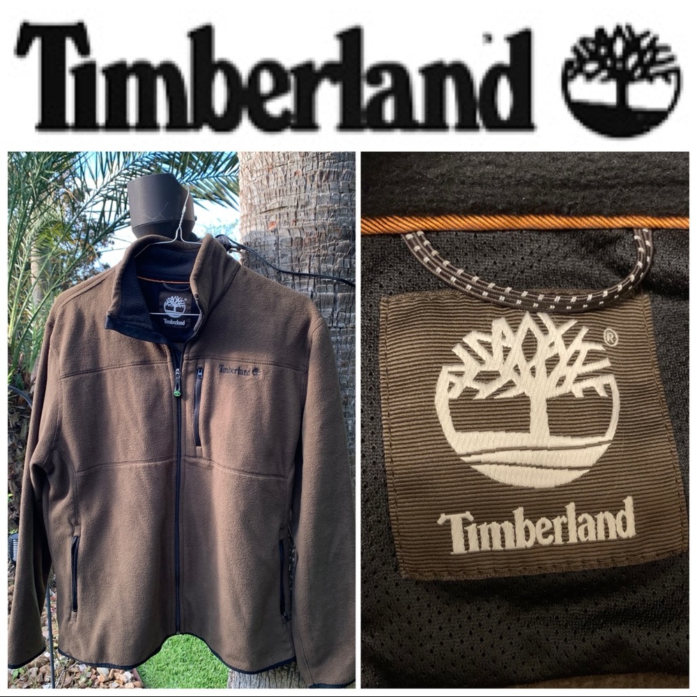 Large Timberland Full Zip Brown Fleece Jacket